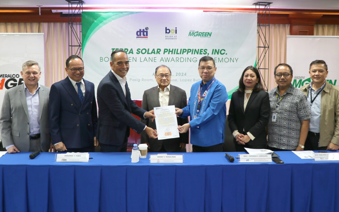 MGreen’s Terra Solar Project gets BOI’s Green Lane Certificate